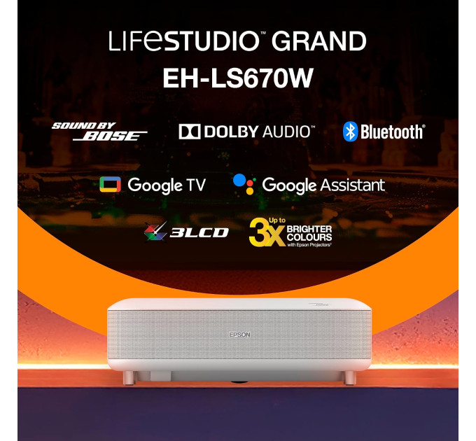 Epson Lifestudio Grand EH-LS670W Diamond White (V11HB82040)