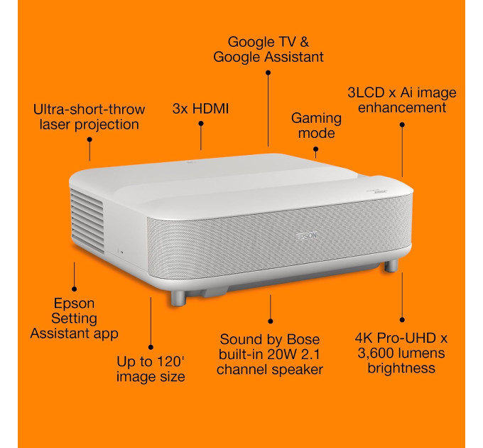 Epson Lifestudio Grand EH-LS670W Diamond White (V11HB82040)